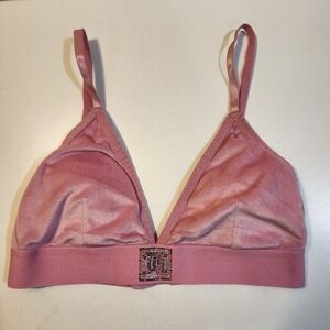 Juicy Couture Pink Triangle Velvet Bralette Size M